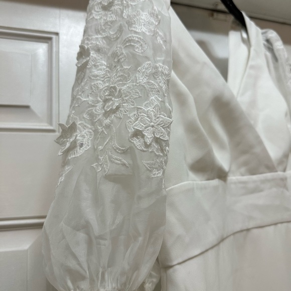 Embroidered Sleeve Evening Dress - Picture 3 of 6